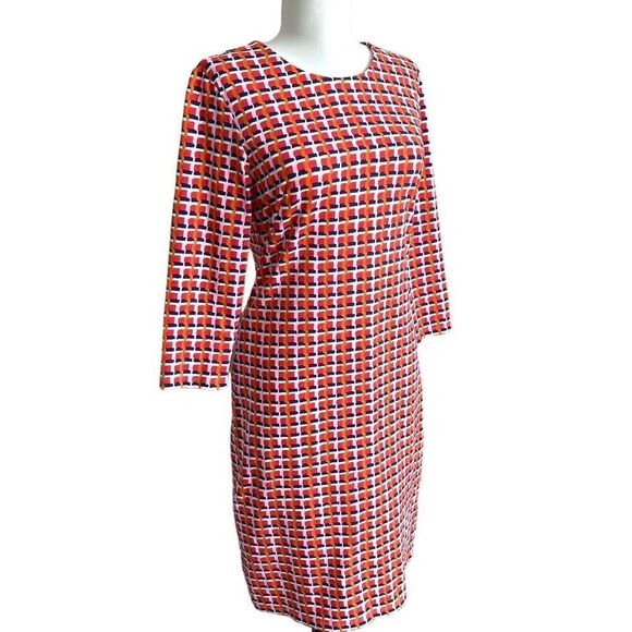 NWT J McLaughlin Red Marseilles Geo Catalina Cloth Sophia Shift Dress Size S - Picture 1 of 12